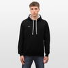 Kontrast-Hoodie - Schwarz/Grau meliert