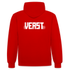 Kontrast-Hoodie - Rot/Weiß