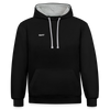 Kontrast-Hoodie - Schwarz/Grau meliert