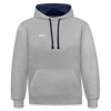 Kontrast-Hoodie - Grau meliert/Navy