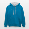 Kontrast-Hoodie - Pfauenblau/Grau meliert