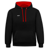 Kontrast-Hoodie - Schwarz/Rot