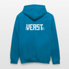 Kontrast-Hoodie - Pfauenblau/Grau meliert