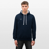 Kontrast-Hoodie - Navy/Grau meliert