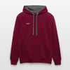 Kontrast-Hoodie - Weinrot/Anthrazit