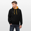 Kontrast-Hoodie - Schwarz/Gold